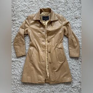 Tan Leather Women's Coat